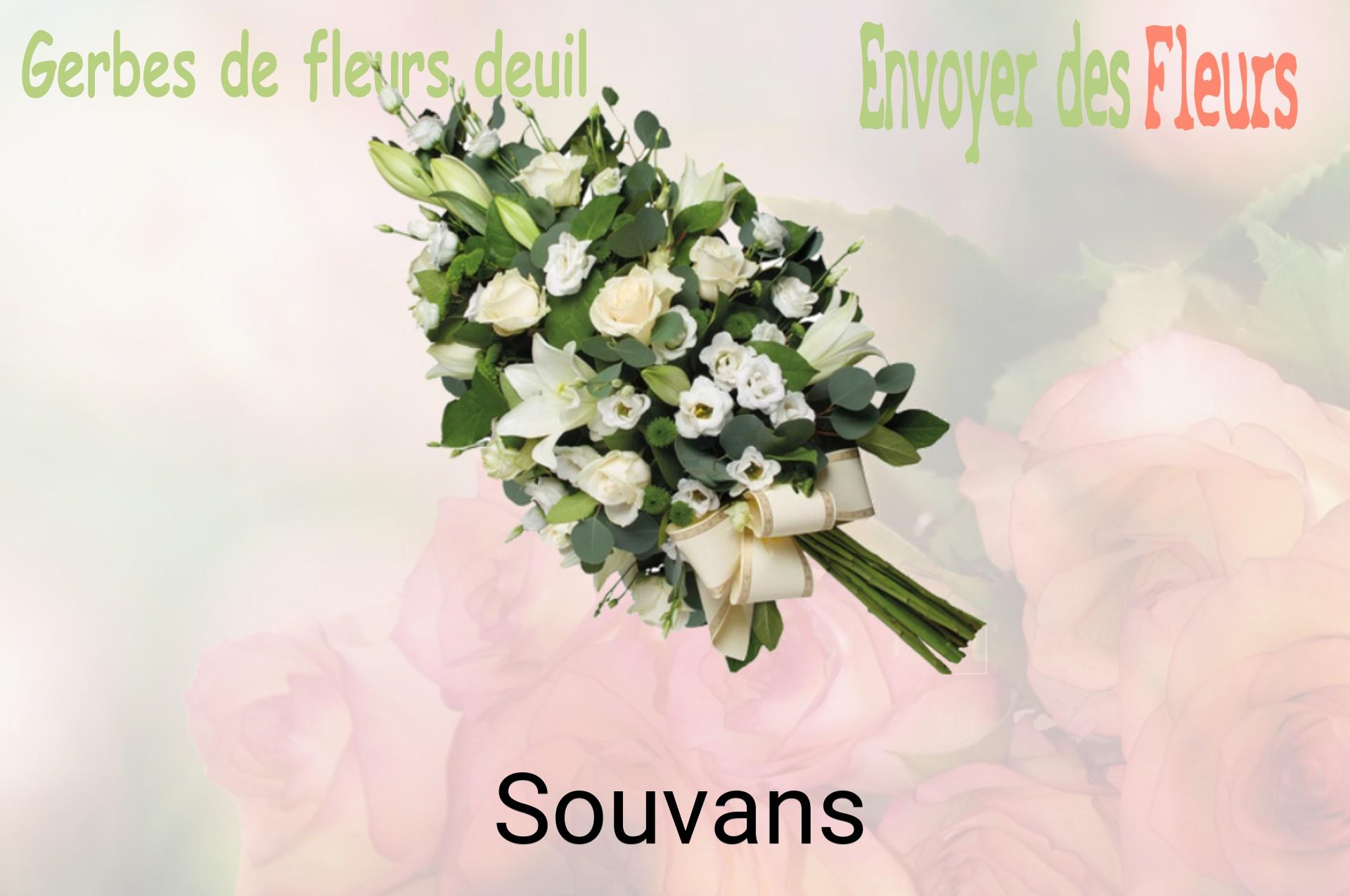 Gerbe de fleurs de deuil livrée à Souvans